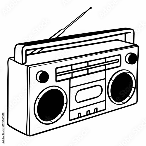Radio icon in elegant line art style