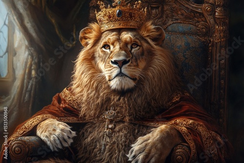 Lion King on a throne