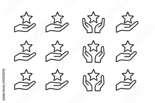 Hands holding stars in a minimalist design showcasing support and appreciation