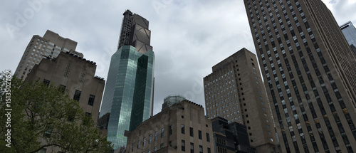 Modern office building. City center architecture. Building elevations. New York, USA.