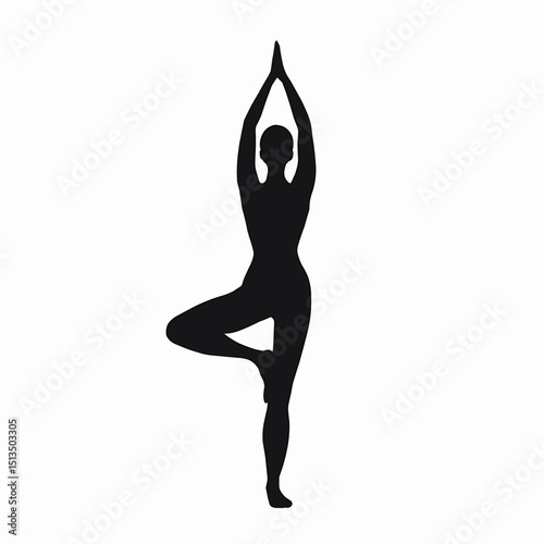 Find inner peace perfect balance yoga pose silhouette elegant design