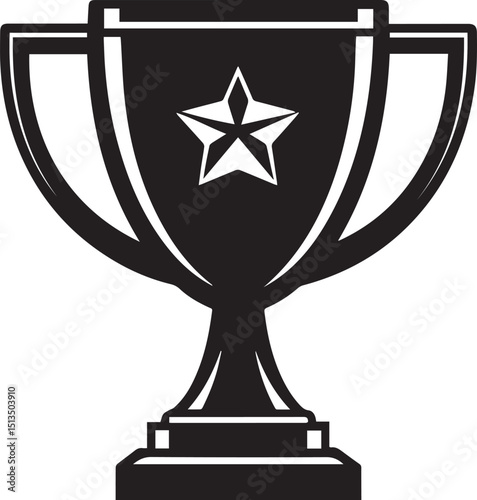 Champion Trophy vector icon style art illustrator