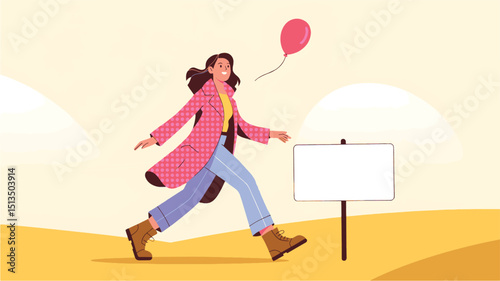 girl walking vector illustration