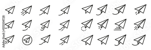 Collection of various paper airplane designs showcasing different styles and angles for creative inspiration