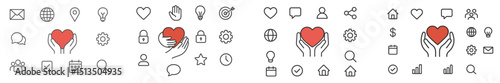 Creative illustration of hearts and hands symbolizing care, connection, and community in a modern digital context