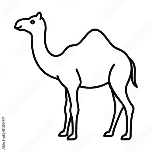 Line art of camel.