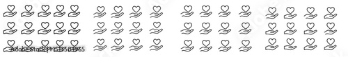 Creative arrangement of heart icons representing love and compassion in a digital artwork format