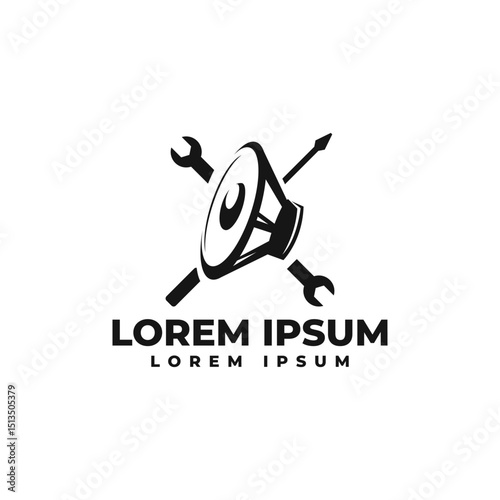 Sound System Service Logo Vector Icon Illustration