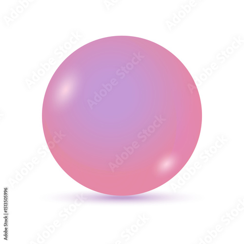 Glass purple ball with shadow