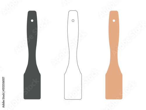 various of modern spatula symbol, vector, isolated on transparent background