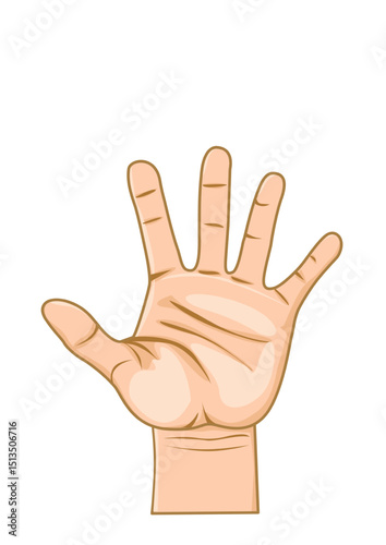 illustration of an open hand waving