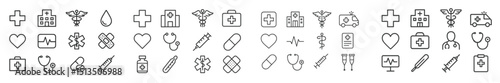 Health care symbols used for medical context in graphics and designs representing medical professionalism and care