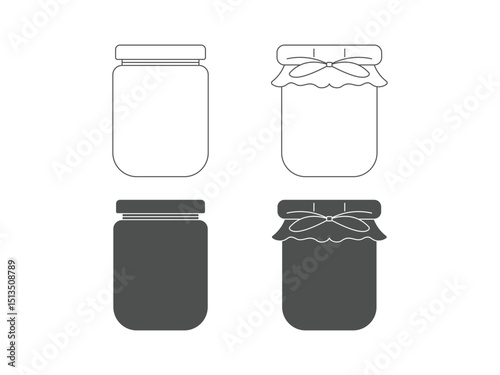 simple honey jar design, vector, isolated on transparent background