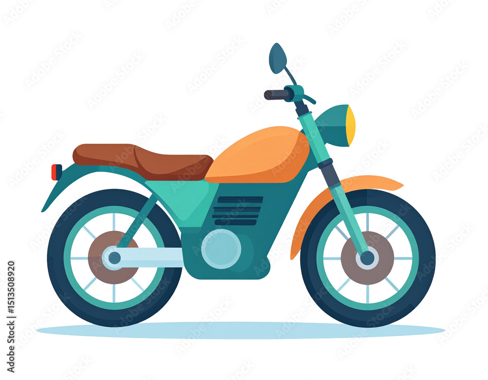 Fototapeta premium Flat Vector Icon of Modern Motorcycle