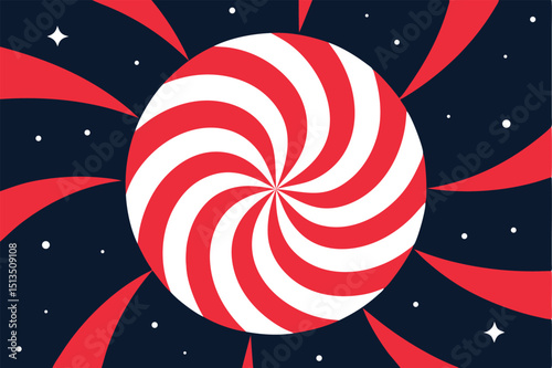 Red and White Swirl in Space