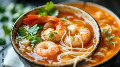 Delicious Thai Shrimp Noodle Soup, Aromatic and Flavorful
