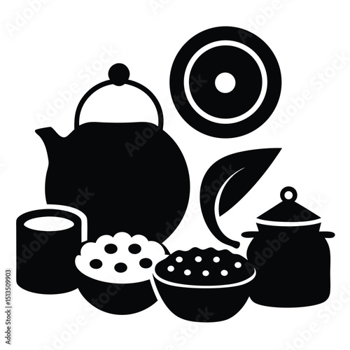 teapot and cups