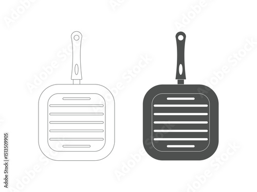 Frying pan design, vector, isolated on transparent background