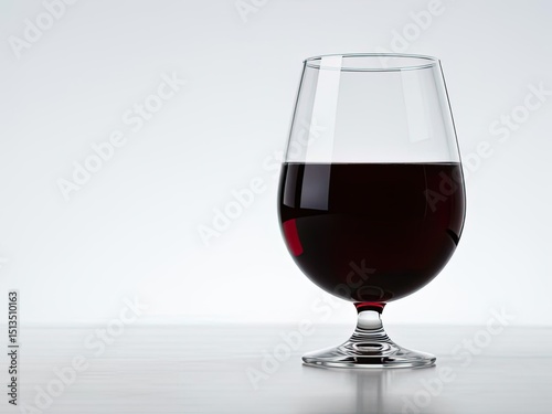 Elegant Wine Glass Filled with Red Wine