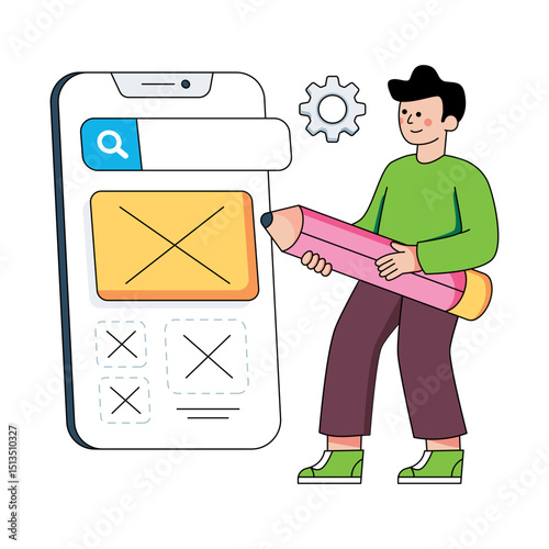        A premium download vector of ui wireframe 