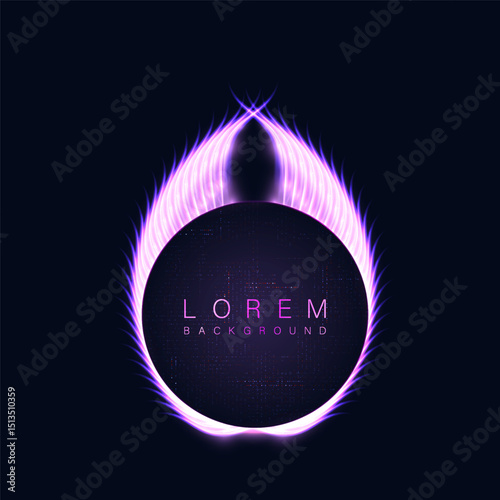 Abstract bright background. Circle with fiery wings for advertisements, banners and user interfaces.