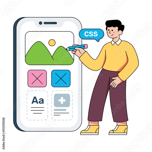 Unique design illustration of mobile ui design