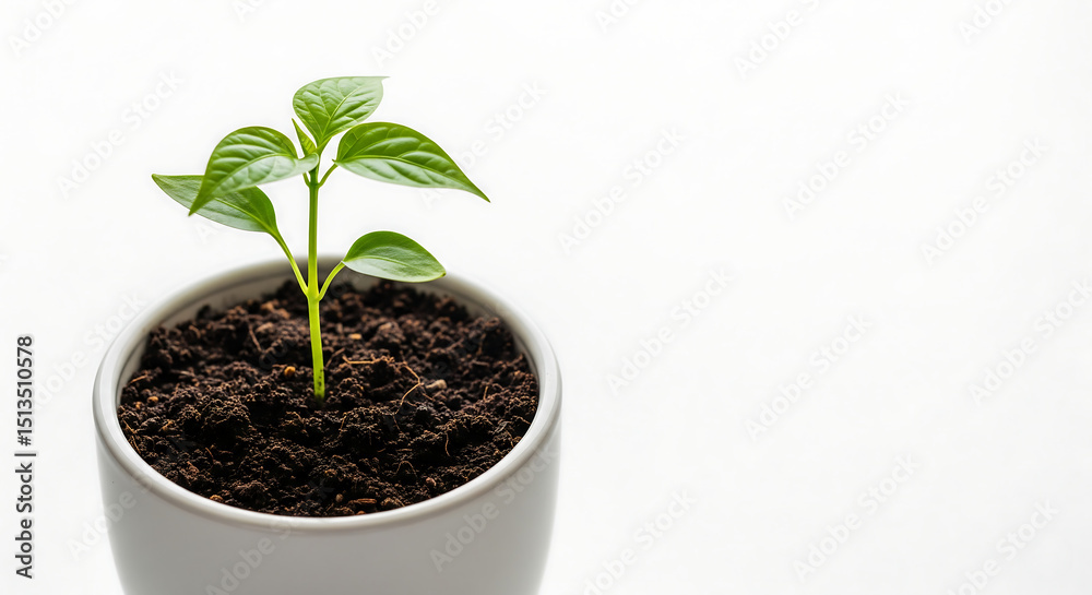 Naklejka premium Miniature Potted Fern in Bright Room