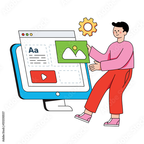 Modern design illustration of content management 