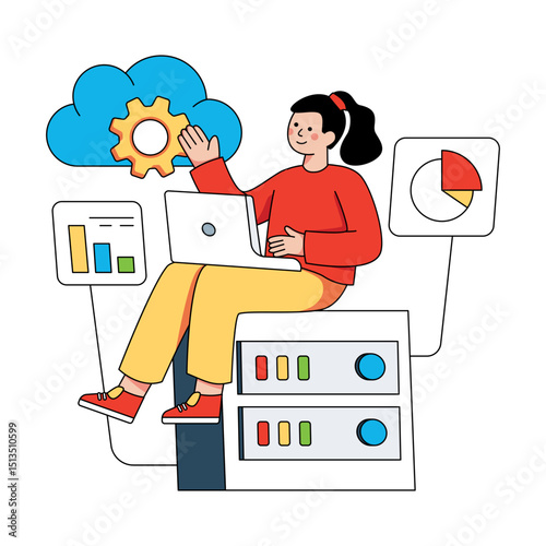 Premium download illustration of content data management 