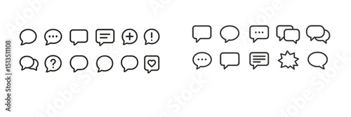 Communication symbols displayed in a clean design representing various feelings and actions in conversation