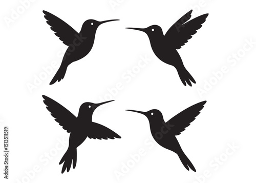 Hummingbird logo silhouette vector illustration,
hummingbird logo vector icon illustration, colibri flying bird logo vector silhouette, humming birds silhouette vector illustration on white background