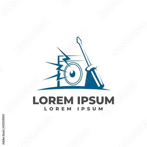 Speaker Service Logo Vector Icon Illustration