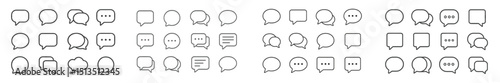 Various speech bubbles and dialogue boxes showcased in an illustrative design for communication concepts