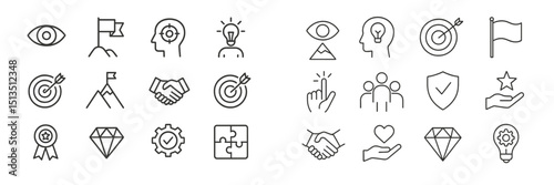 Visual depiction of various icons representing ideas, teamwork, achievement, and problem-solving for creative projects
