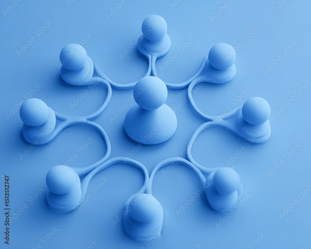 Obraz premium Network Connections in Blue