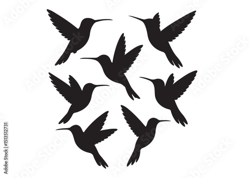 Hummingbird logo silhouette vector illustration,
hummingbird logo vector icon illustration, colibri flying bird logo vector silhouette, humming birds silhouette vector illustration on white background
