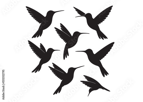 Hummingbird logo silhouette vector illustration,
hummingbird logo vector icon illustration, colibri flying bird logo vector silhouette, humming birds silhouette vector illustration on white background