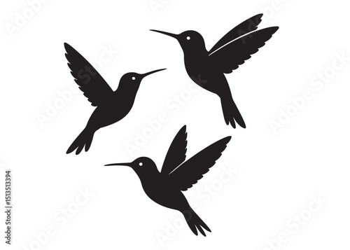 Hummingbird logo silhouette vector illustration,
hummingbird logo vector icon illustration, colibri flying bird logo vector silhouette, humming birds silhouette vector illustration on white background