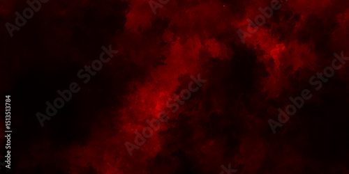 Abstract explosion of red powder on black background, black red abstract background with copy space for design, the vibrant red contrasts with the dark clouds, abstract image of red smoke or fog.