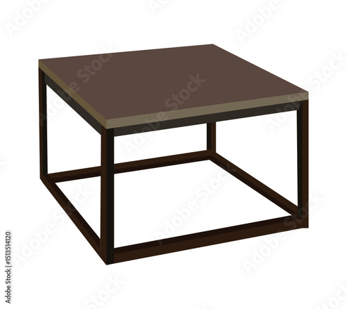 Modern square coffee table vector illustration
