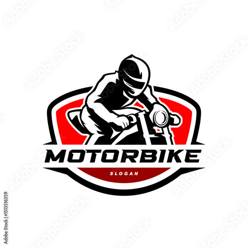 motorbike racing logo badge design