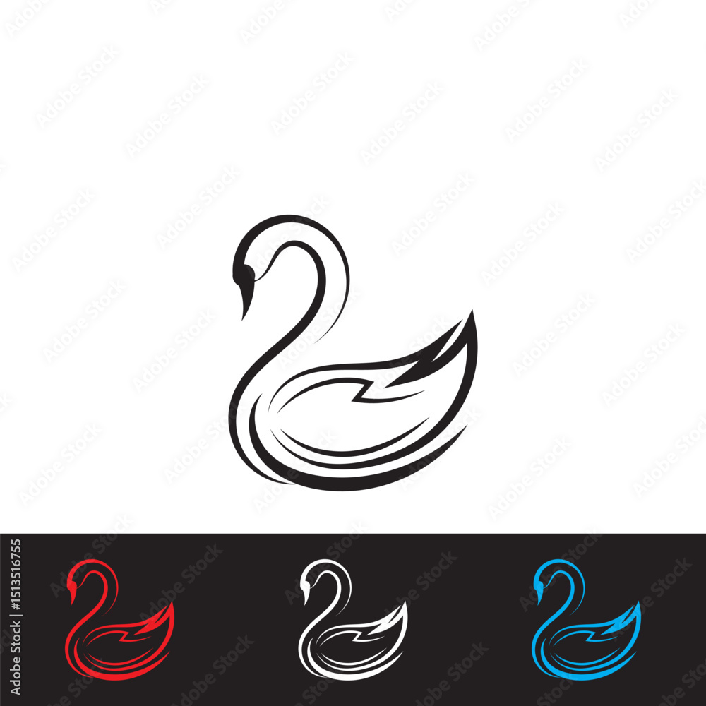 Obraz premium swan logo and vector template
