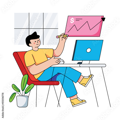 A beautiful design illustration of freelancer 