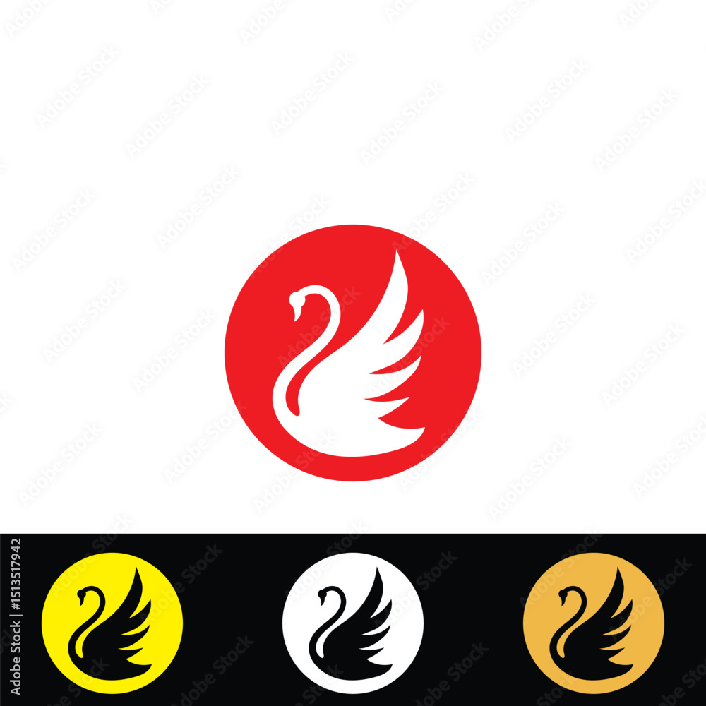 Obraz premium swan logo and vector template