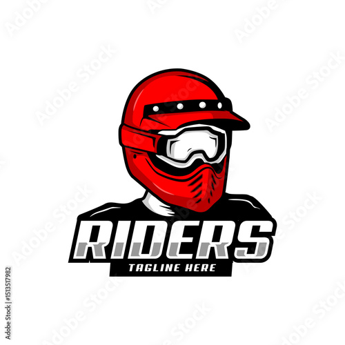 rider helmet logo mascot