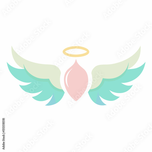 Be An Angel Day vector illustration, kindness, support, angel wings, halo, heart icon set