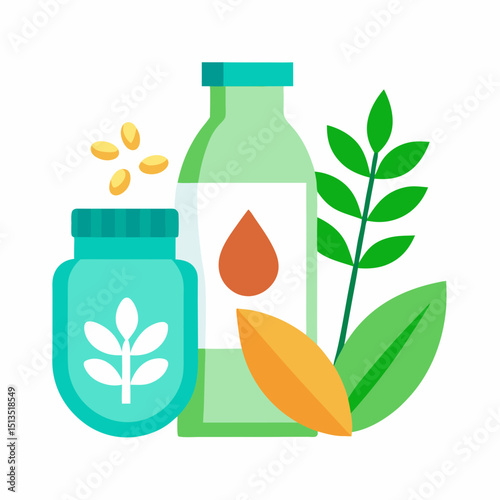 World Plant Milk Day vector illustration, plant-based milk, vegan dairy alternatives, almond oat soy icons