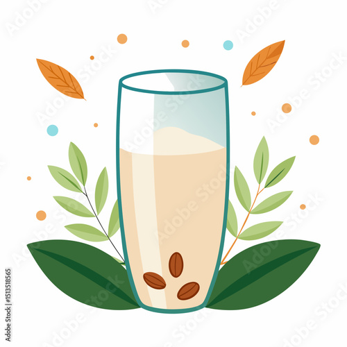 World Plant Milk Day vector illustration, plant-based milk, vegan dairy alternatives, almond oat soy icons