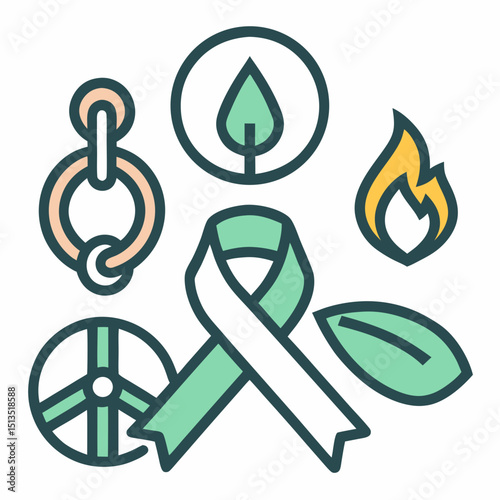 International Day of Remembrance and Tribute to the Victims of Terrorism vector illustration, peace, memorial, tribute icons