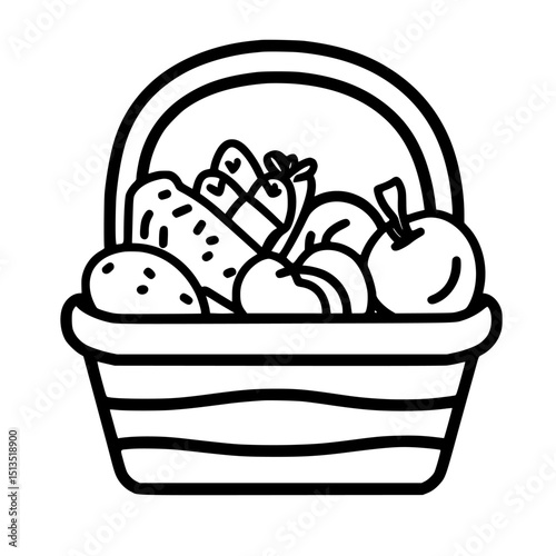 Basket filled with fresh fruits and vegetables ready for a healthy meal preparation